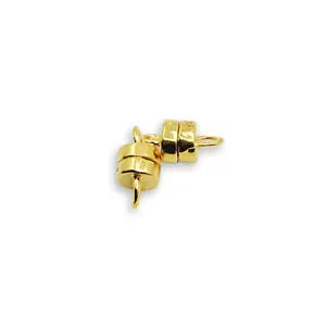 Cilindrische magnetische sluiting van 925 zilver met goudlaag voor armbanden