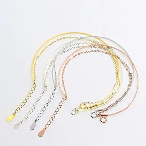 925 Sterling Silber Verstellbares Armreif Armband Mit Kette Schraubverschluss Minimalistisch Poliert DIY Schmuck Für Damen Gold Roségold Silber