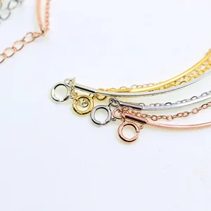 S925 Sterling Silber Armband mit Schraubverschluss in Silber, Gold und Roségold mit Kreuzkette