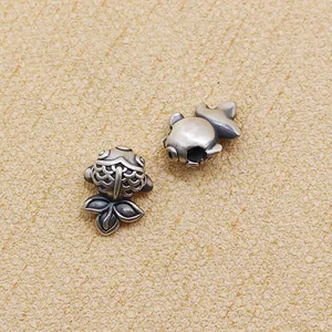 Retro 999 Sterling Silber 3D Koi Fisch Anhänger Perlen für DIY handgemachten Schmuck