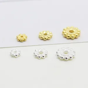 Perles intercalaires S925 en argent sterling doré et argenté pour bijoux DIY