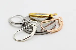 S925 sterling silver U-shaped earring hooks in gold and silver finish with 925 stamp