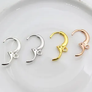 S925 sterling silver leverback earring hooks in silver, gold, and rose gold for DIY jewelry