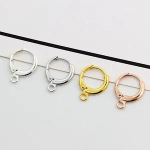 S925 sterling silver hoop earrings leverback findings in four plating colors for DIY jewelry