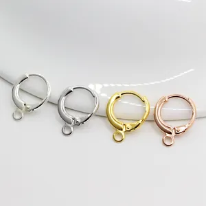 S925 sterling silver lever-back earring hoops in silver, gold, rose gold and black gunmetal