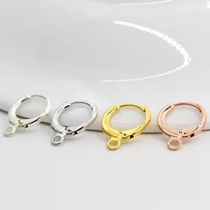 S925 Sterling Silver leverback earring hooks in silver, gold, and rose gold finishes