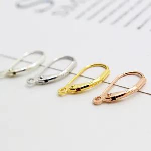 Set of four S925 sterling silver leverback earring hooks in silver gold and rose gold