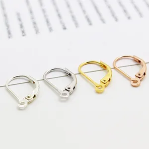 S925 sterling silver leverback earring hooks in four plating colors for DIY jewelry making