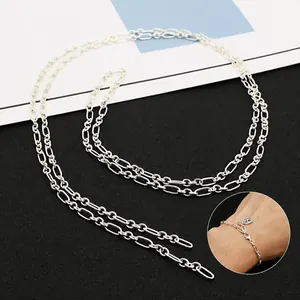 925 Argento Sterling Figaro Catena DIY Incompiuta Gioielli Catena Per Collana Bracciale Unisex Hip Hop Punk Stile Argento