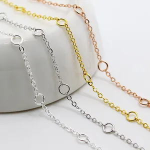 Chaînes O réglables en argent sterling S925 en finitions argent, or et or rose