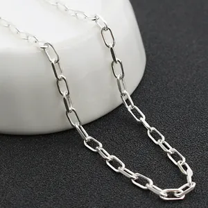 Chaîne de trombone en argent sterling S925 poli pour homme création de bijoux DIY