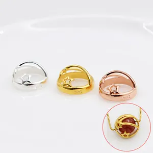 S925 Sterling Silver Planet Star Hollow Bead Cage Pendant Jewelry Making Findings For DIY Necklace Bracelet Bracelet Accessory