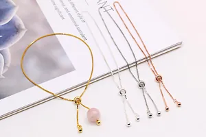 Adjustable S925 sterling silver box chain bracelets in gold, silver, rose gold and gunmetal