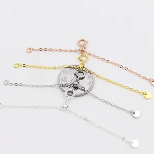 Verstellbare S925 Silber Verlängerungsketten in Roségold, Gold und Silberfarben