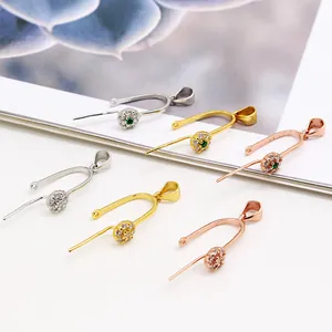 Ganci per pendenti in argento S925 con zirconi in finiture oro e oro rosa