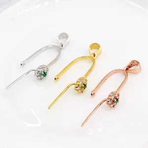 Ganci per ciondoli in argento S925 con zircone floreale in argento, oro e oro rosa