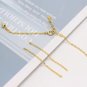 S925 sterling silver DIY cross chain with spring clasp and extension for jewelry making