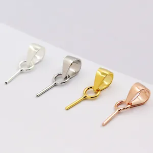 Polished S925 sterling silver pendant bails in four colors for DIY jewelry making