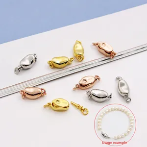 S925 Sterling Silber Schmuckverschluss DIY Kastenstecker Für Halskette Armband Schmuckherstellung Zubehör Bohnenform Verschluss