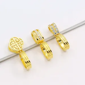 Drei vergoldete 925er Silberanhänger-Verschlüsse mit Zirkon-Inlay für DIY-Schmuck