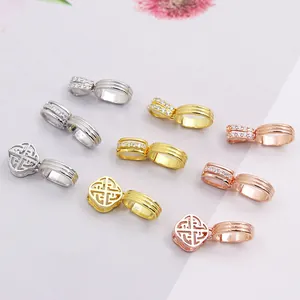 925 Silber Anhänger Schlaufen in Gold und Roségold mit Zirkonia und Filigranmustern
