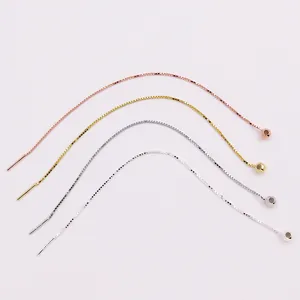 S925 ασημένιες αλυσίδες DIY με βελόνα και συρόμενες χάντρες σε τέσσερα μεταλλικά χρώματα