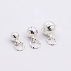 Silver plated copper bell charms for DIY jewelry making in three different sizes
