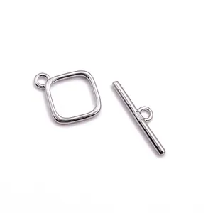 S925 sterling silver square OT toggle clasp set for DIY necklaces and bracelets