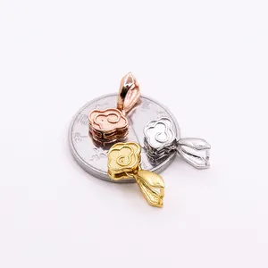 Cierre de colgante en plata S925 diseño nube para joyas DIY en oro rosa y plata