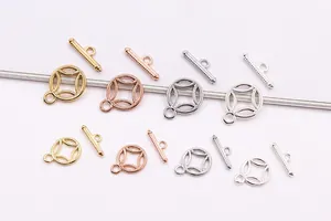 Chiusure a levetta OT in argento S925 stile moneta antica per gioielli fai-da-te vari