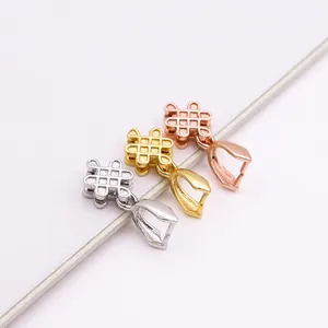 Cierres de joyería de nudo chino de plata S925 en oro, plata y oro rosa