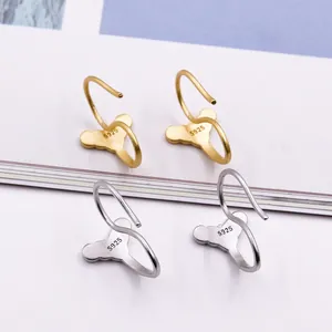 S925 Sterling Silber U-Ohrhaken in matter Gold- und Silberoptik für Damen