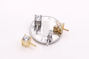 Detail of S925 silver micro-pave zircon pendant settings in gold and silver finish