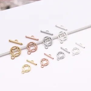 Chiusure OT in argento sterling S925 color oro, argento e rosa per gioielli fai-da-te
