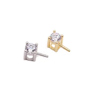 S925 sterling silver cz pendant connector in gold and silver finish for diy jewelry