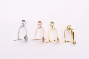 Detail showing four colors of S925 silver four-leaf clover jewelry clips for DIY pendants