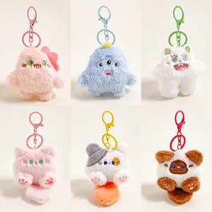 Schattige Cartoon Monster Kat Pluche Sleutelhanger Hanger Zachte Knuffeldier Pop Tas Hangen Accessoires Voor Kinderen