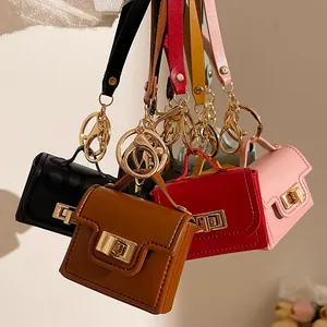 Portachiavi a Forma di Mini Borsa in Pelle PU Ciondolo per Borsa Stile di Lusso per Donna Decorazione e Porta Monete Accessorio