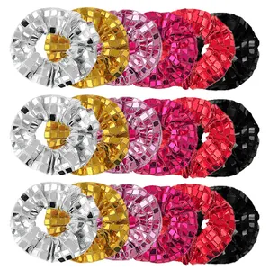 Lot de chouchous à paillettes disco en six couleurs dont l'or, l'argent et le rose