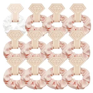 12er Set Satin Haargummis auf Diamantkarten für Hochzeiten und Brautjungfern Geschenke