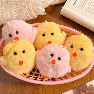 Cute Plush Chick Keychain Pendant For Backpack Soft Stuffed Animal Chick Toy With Ball Chain Bag Accessory Gift For Girls Women