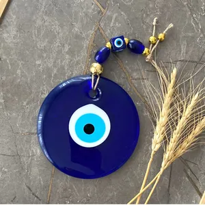 Turkish Style Evil Eye Wall Hanging Decor Glass Nazar Bead Amulet For Home Living Room Bedroom Garden Office Wall Ornament Gift