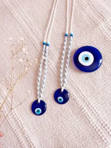 Handmade woven cotton rope evil eye pendants and home decor in bohemian style