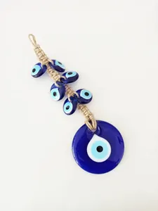 Turkish Evil Eye Glass Hanging Ornament Handmade Hemp Rope Nazar Beads Wall Decor For Home Office Protection Decoration