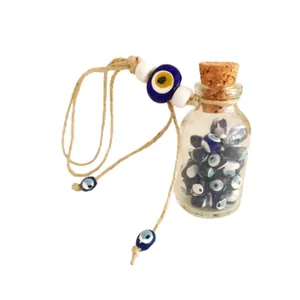 Bottiglia dei desideri Evil Eye fatta a mano con sughero e perle nazar per decorazione