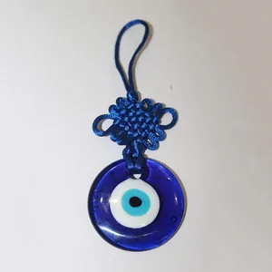 Ornamento Sospeso Malocchio Blu Tessuto a Mano Ciondolo in Vetro Nazar Turco Con Nodo Cinese Per Decorazione Casa Auto Protezione