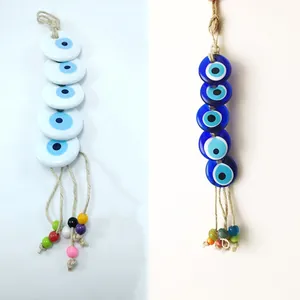 Decorazione Appesa Malocchio Turco Vetro Corda Juta Muro Auto Accessorio Vintage Etnico Casa Decorazione Regalo Protezione