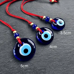 Drie handgemaakte boze oog hangers van 3,5 cm, 4 cm en 5 cm voor muur- of autodecoratie