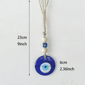 Ciondolo Malocchio in vetro blu con dimensioni di 23 cm di lunghezza e 6 cm di diametro