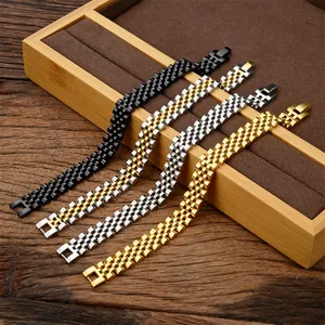 Bracciale jubilee da uomo in acciaio inossidabile da 15mm in quattro colori eleganti